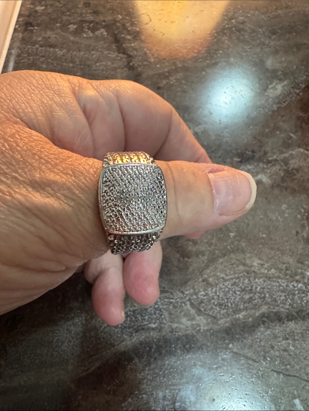 Pavé Statement Ring in Silver Tone